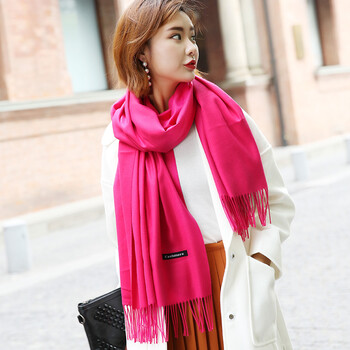 围巾女冬季加厚保暖纯色仿羊绒披肩两用长款2018新款学生百搭围脖潮