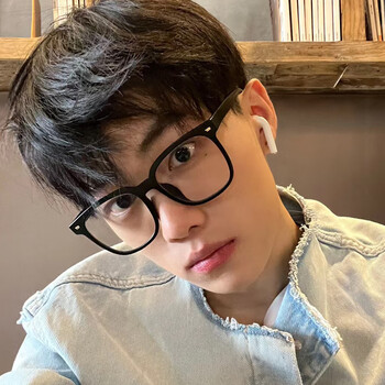 阳光晴好黑色大框眼镜男潮高级感素颜眼镜女网红复古大脸显瘦可配近视