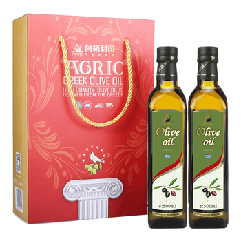 阿格利司（AGRIC）纯正橄榄油礼盒500ml*2 希腊原装进口 团购福利礼盒