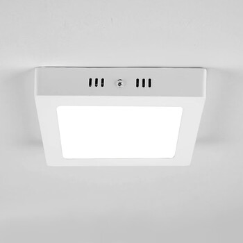 led超薄筒灯明装免打孔方形小吸顶灯办公室商用三色变光过道走廊玄关