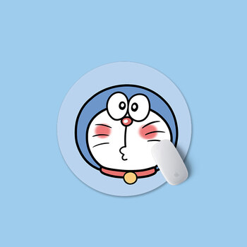 【官方京品】超可爱女生ins风办公小号便携圆形鼠标垫日系动漫机器猫