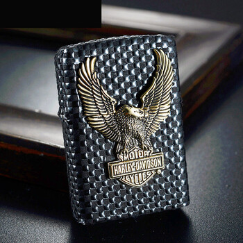 美国芝宝zippo防风打火机 限量珍藏哈雷戴维森雄鹰贴章 复活之鹰 皮