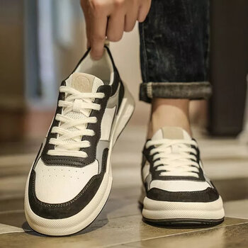 aj男鞋新款男士板鞋秋季鞋子百搭时尚男款潮鞋男秋冬款黑色39运动鞋码