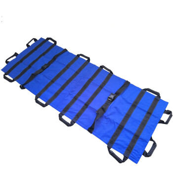 楼加厚迷彩医用野外急救医院成人帆布软担架加固海军蓝豪华款含收纳袋