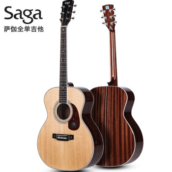 萨伽（SAGA）吉他旗舰全单云杉单板A1-G圆角原木色全单民谣吉它乐器41英寸