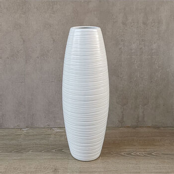 北欧式白色陶瓷落地大花瓶客厅现代家用摆件景德镇富贵竹水培干花约50
