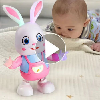 肯伦电动打鼓兔子抖音唱歌跳舞扭动婴儿玩具儿童早教玩具抬头练习模仿 20首歌打鼓跳舞兔子充电版