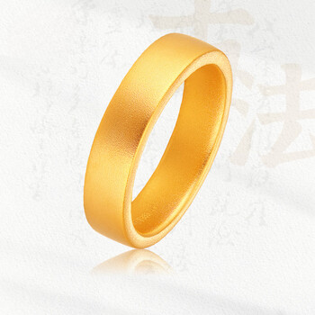 目染老凤凰黄金戒指 古法宽面黄金 男 足金au999实心光520礼物送女友