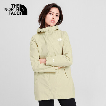 thenorthface北面夹克女户外防风舒适透气中长款外套4nehrb6卡其色s