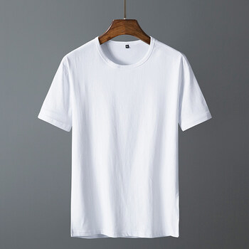 95棉5氨纶高品质短袖t恤男夏季新款男士圆领韩版修身修身上装白色m