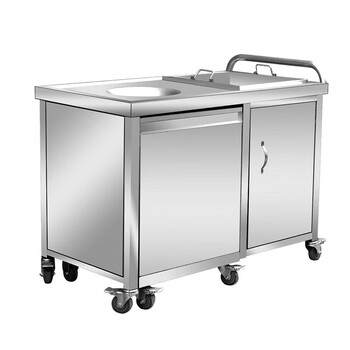 武厉 餐盘收纳车 商用收餐车食堂餐厅餐具垃圾残食回收车