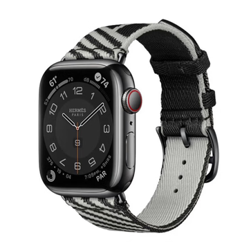 apple  苹果watch series 8智能手表爱马仕深空黑不锈钢表壳带跳跃单