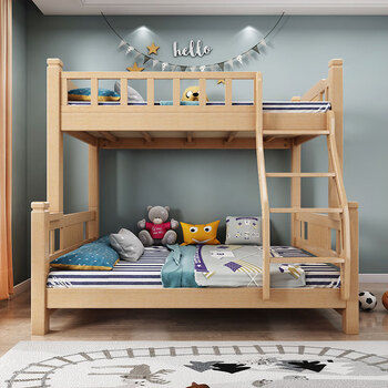 上下床成人 上下床高低床 木头床 实木上下床经济型成人母子床榉木