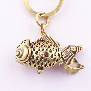 黄铜大尾巴金鱼吊坠钥匙扣挂件创意儿童男女饰品礼品手工包包吊坠钻碎