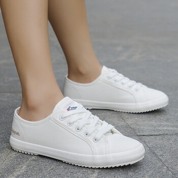 飞跃小白鞋低帮学生运动鞋男女情侣鞋软底防滑休闲鞋舒适百搭白色帆布
