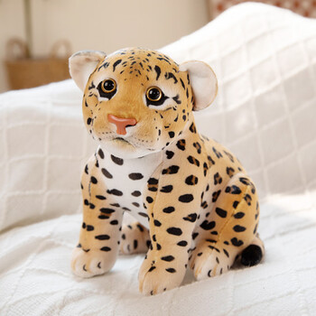卡奇雅(kaqiya)仿真动物狮子老虎公仔毛绒玩具动物园布娃娃豹子摆件