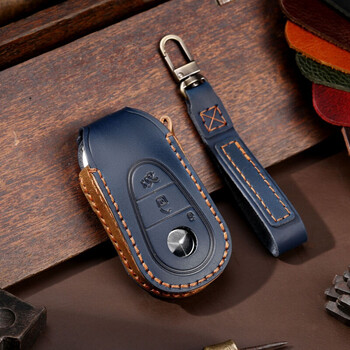 车钥匙包适用于奔驰款新s450s500汽车钥匙套 棕 蓝