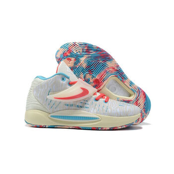 txax莆田杜兰特14代篮球鞋男女款kd14ep黑白实战透气气垫运动鞋 爆蓝