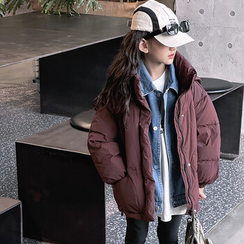 梦园朵童装女童拼接牛仔假两件棉服小女孩洋气冬装23新款儿童加厚外套