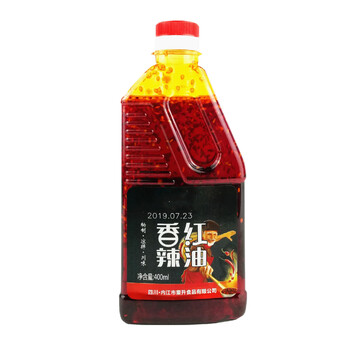 四川特产童升麻辣红油400ml2瓶无渣凉拌菜菜籽油调料油泼辣子