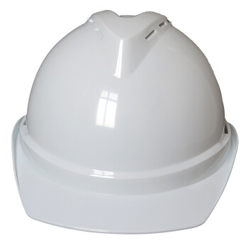 印字高强度abs v型透气安全帽工地工程劳保安全工作帽 白色 福鼎v型透