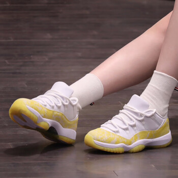 nike飒威 耐克(nike)air jordan 11 low aj11乔11 白黄 低帮篮球鞋 ah