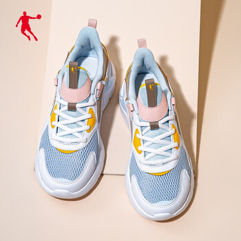 乔丹女鞋运动鞋夏季老爹鞋休闲女士网鞋训练鞋透气跑步鞋 烟雨蓝/搪瓷
