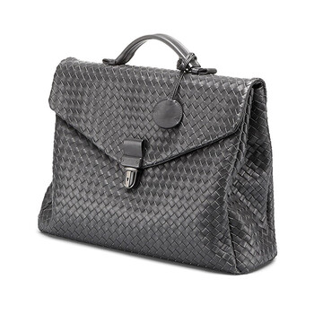 bottega veneta bv宝缇嘉男包牛皮编织手提公文包 灰色113095 v4651