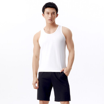三枪背心男款莱卡棉舒适透气修身运动内衣打底男士跨栏背心30611 白色
