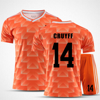 服球衣套装男10号古利特欧洲杯足球训练定制 1988荷兰橙-14号克鲁伊夫