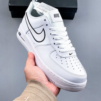 ajaf1空军一号low经典低帮百搭运动板鞋头层皮男鞋女鞋小白鞋白黑色36