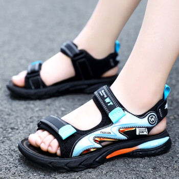 基诺浦儿童凉鞋男童鞋2023新款夏季防滑凉拖大童男孩软底儿童露趾沙滩