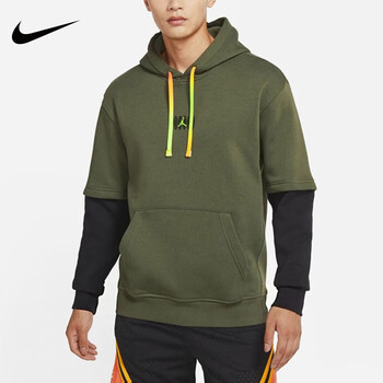 耐克（NIKE） 卫衣男2022冬季新款运动篮球假二件加绒保暖连帽套头衫DV1598 DV1598-325 L