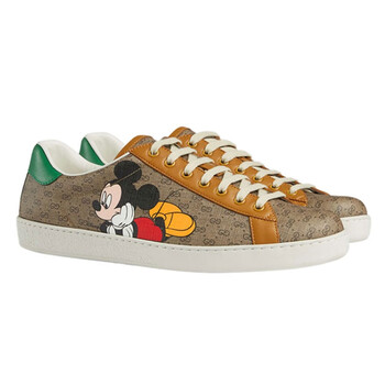 古驰gucci休闲鞋板鞋米奇4ce系列gg运动鞋棕色褐色40