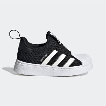 阿迪达斯adidas三叶草superstar360男婴童一脚蹬学步鞋黑白27码160mm