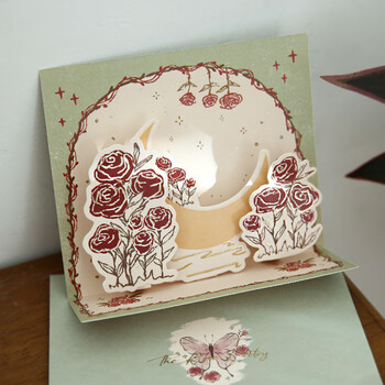 浓琦(nongqi)情人节贺卡 小日子不翻篇玫瑰女生立体书贺卡花卉卡片