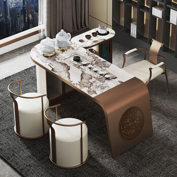 sanking茶桌轻奢岩板茶台现代简约茶几桌家用功夫茶桌设计师办公室