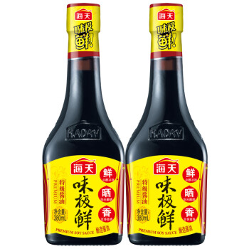 海天 酱油 味极鲜特级生抽 380ml*2 中华老字号