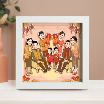 照片定制手工diy立体相框全家福抖音同款创意生日礼物长辈伴手礼春节