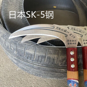 流彗割轮胎专用镰刀 割轮胎左手左撇子割草刀镰刀水稻小麦木柄榉木锋