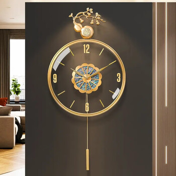 纳什新中式高档壁挂钟客厅创意大厅钟表挂墙现代装饰时钟简约挂表时尚