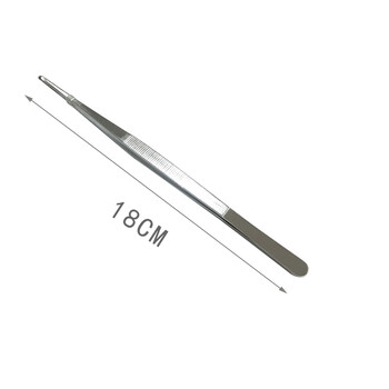 镊子不锈钢圆头镊子带齿镊子工具镊园艺水草镊子敷料镊镊子 18cm