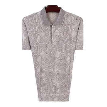 老年人爷爷装老头衫男装1号咖啡短袖亚麻棉吸汗透气125建议180195斤穿