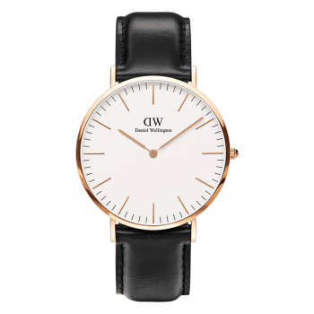 丹尼尔惠灵顿（DanielWellington）DW手表男学生表40mm表盘皮表带超薄欧美男士手表DW00100007