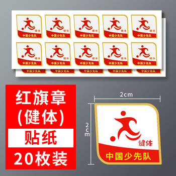 奖章贴纸不干胶贴纸定做标签软胶标贴基础章全套学校少先队 贴纸-健体