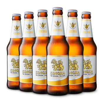胜狮singha胜狮泰国原装进口啤酒 拉格黄啤酒 singha 听罐瓶装整箱