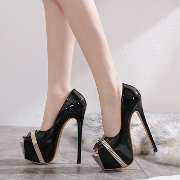 性感情趣鱼嘴高跟鞋sm床上16cm细跟单鞋女式穿的气质款恨天高夜店台