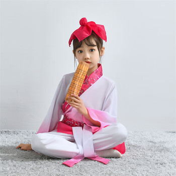 神笔马良表演服古装汉服幼儿国学服装弟子规男女童三字经书童 红色