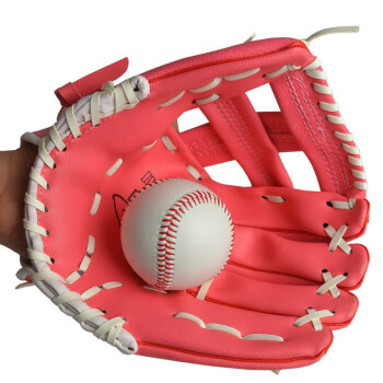 垒球手套球垒球加厚内野投手棒球手套垒球手套少年全款 少年11.5寸粉色手套