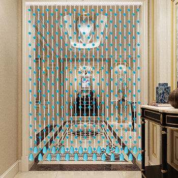 水晶珠帘客厅隔断帘玄关风水厕所免打孔门帘子欧式家用装饰过道帘可狄